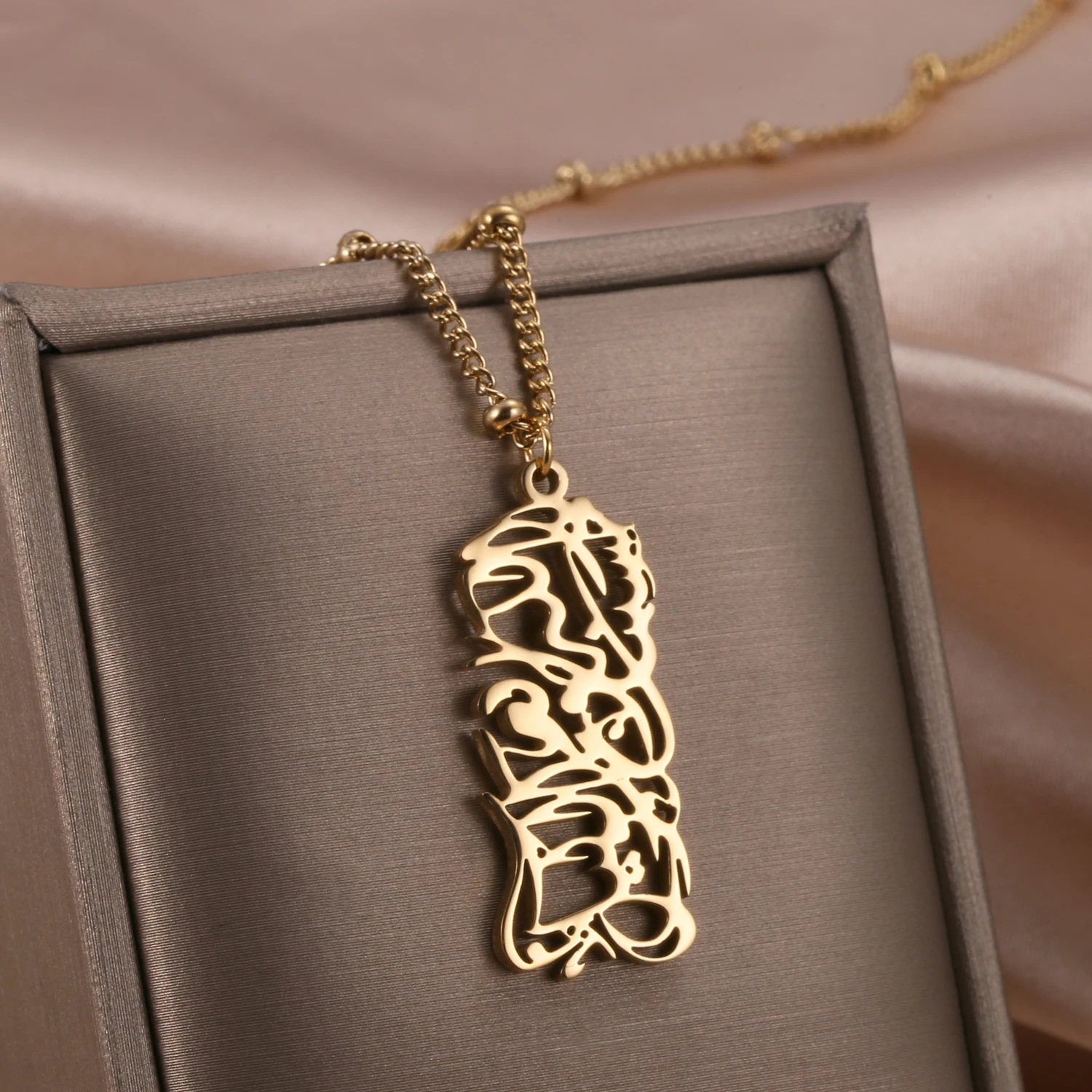 HASBUNALLAH KETTING Hoge kwaliteit roestvrijstalen damesketting Islamitische sieraden Moslim souvenir Beste Eid-cadeau voor vrouwen