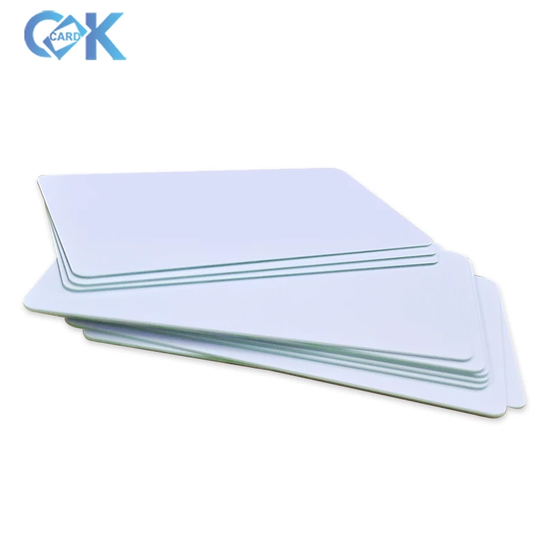 Customized Free Sample Hot Sale CR80 Blank White Card with Green Core