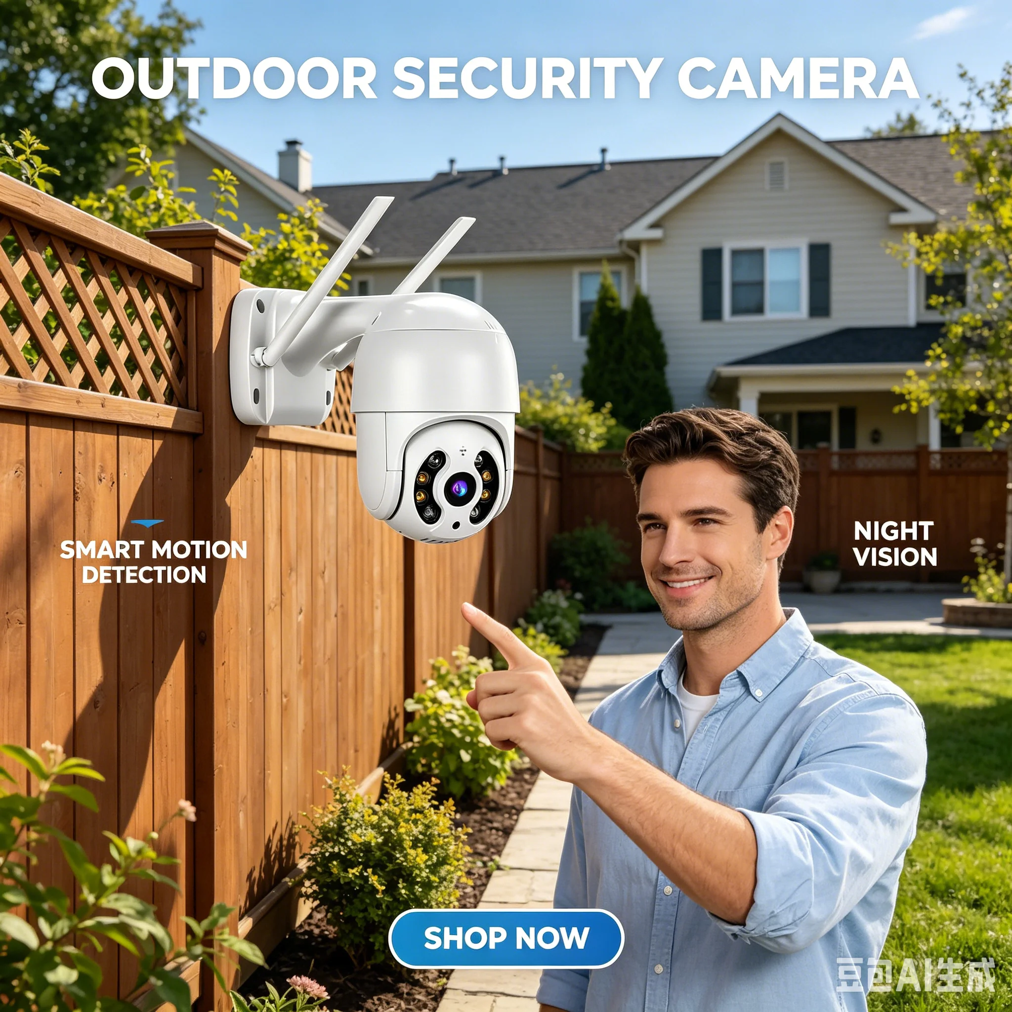 1080P Full HD Home Security WiFi Camera Full Color Night Vision 355° Pan Tilt Motion Tracking Two-Way Audio Remote App Control I