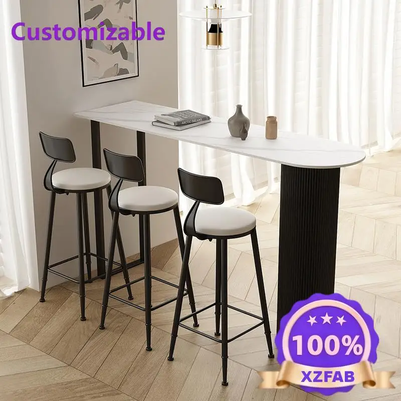 Factory Direct 2026 Cream wind bar table and chair combination high foot small apartment partition sofa side balcony leisure hom