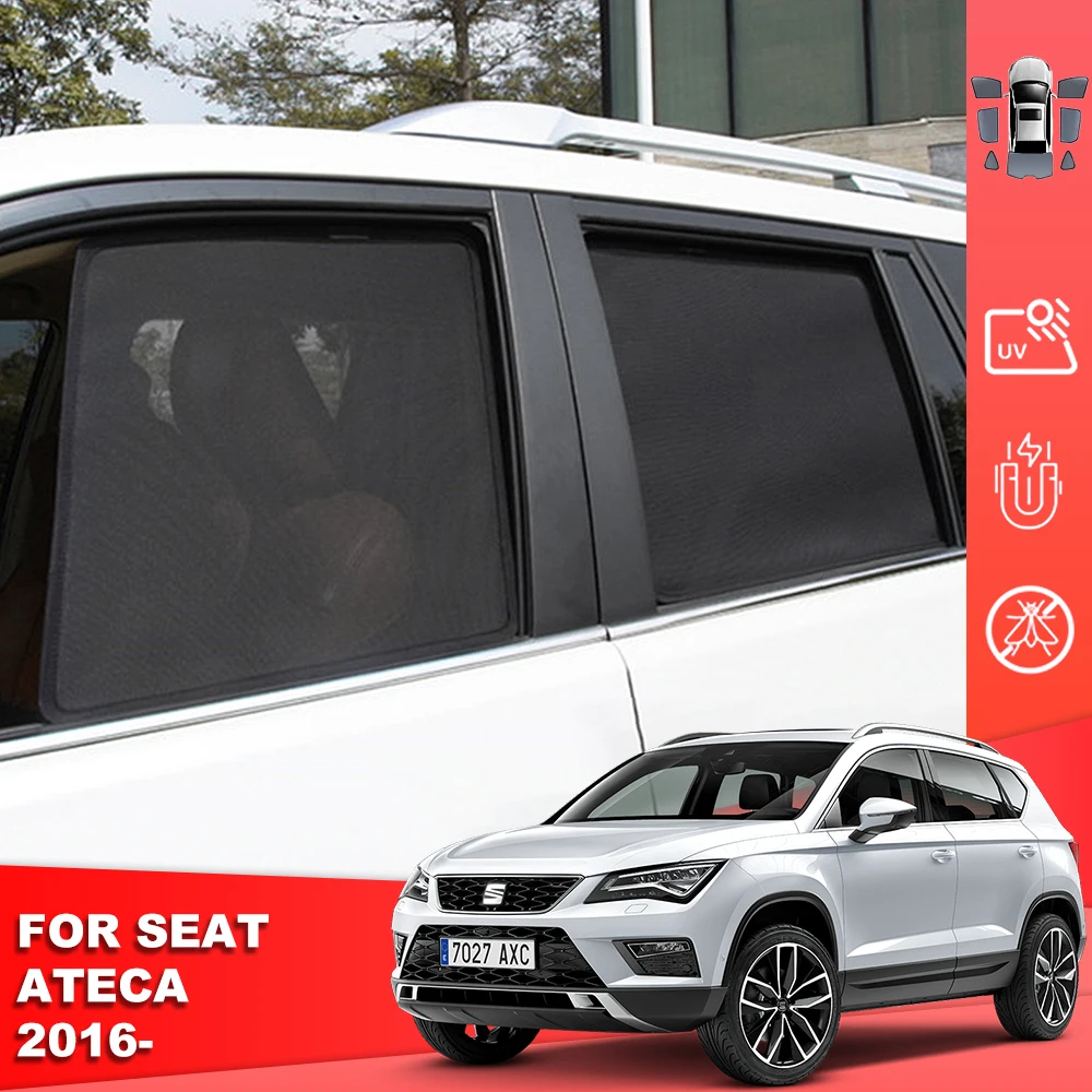 

For Seat Cupra Ateca 2016-2023 Car Sunshade Shield Magnetic Rear Side Baby Window Sun Shade Visor Front Windshield Curtain