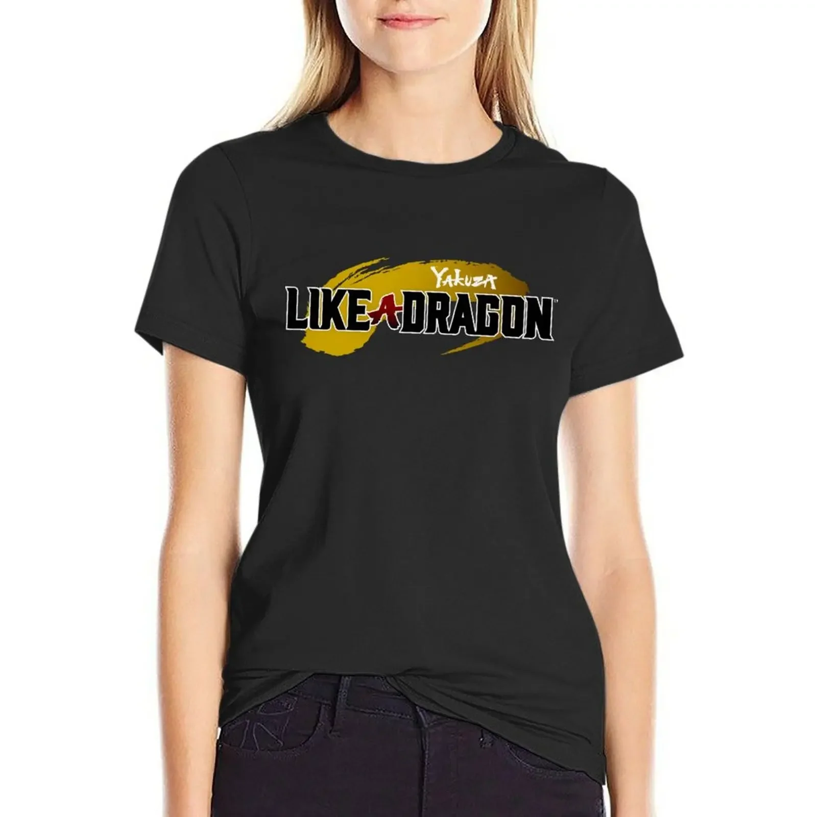 

Yakuza 7 Like a dragon logo T-Shirt Blouse hippie clothes tees customs design your own funny t shirts for Women