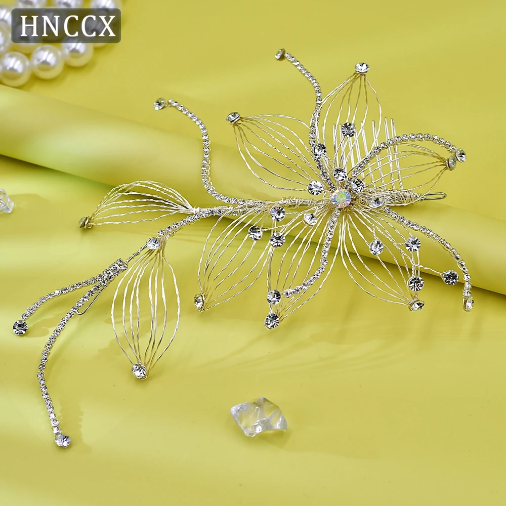 Rhinestone Wedding Hairpiece Bridal Wedding Head Decoration Handmade Leaves Shape Woman Party Headwear Korean Accessories CP560