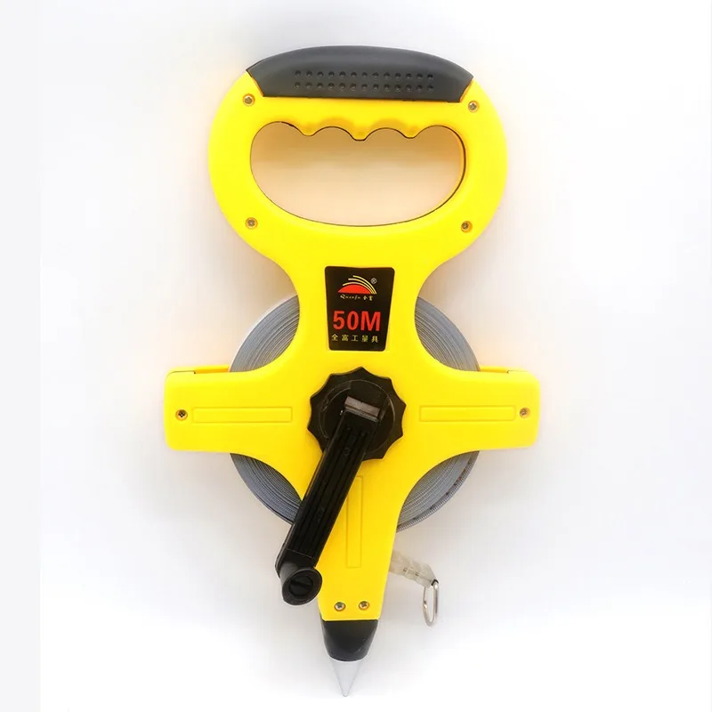 O50 30M 50M 100M Retractable Metric Tape Open Reel Long Steel Tape Measure Measuring Ruler Woodworking Tools