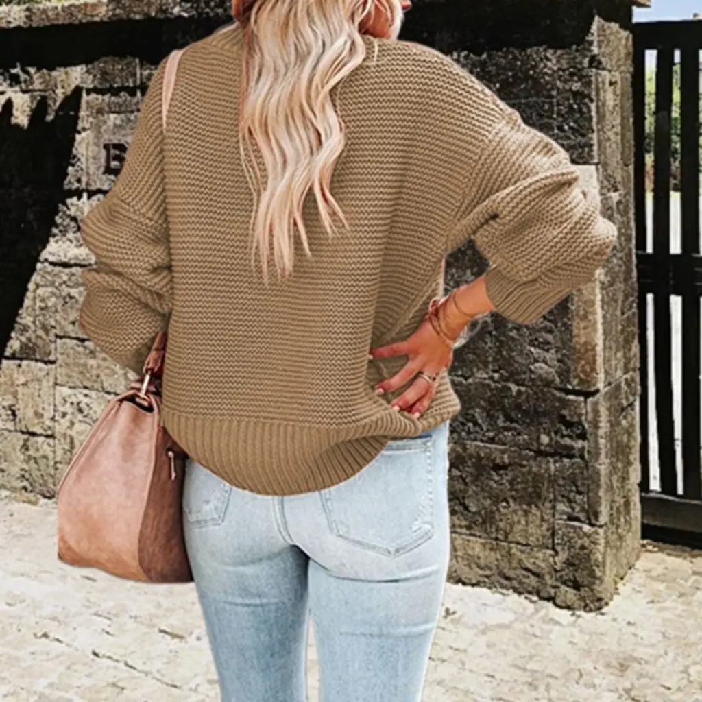 

Women's Turtleneck Sweater Loose Fit Pullover Autumn Winter European American Style Fashion Top by Wish