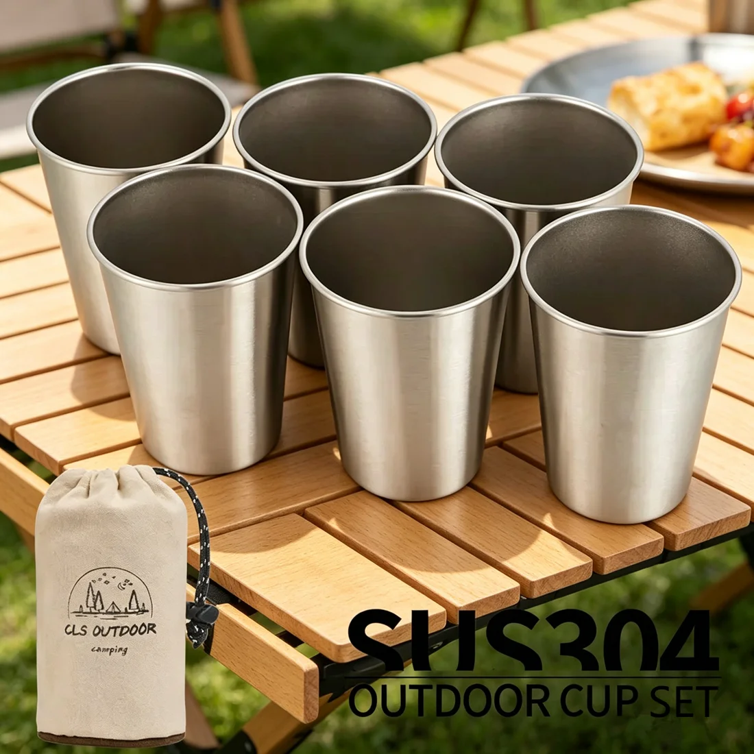 

Новый набор стаканов CLS из нержавеющей стали 304 для улицы, 4/6/8 шт., для кемпинга, пикника, портативный набор пивных кружек, белые стаканы для бара, автомобиля, дома, кофейные чашки