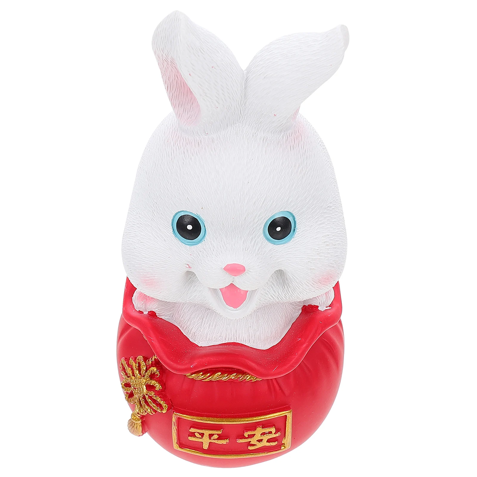 

Resin Money Bag Rabbit Ornaments Mini Figurines White Decor Indoor Bunny Craft Home Car Garden Decoration Birthday Cake Topper