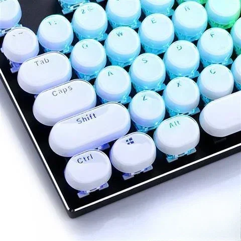 

104 key mechanical keyboard transparent keycap personalized transparent crystal punk round key cap set anime game