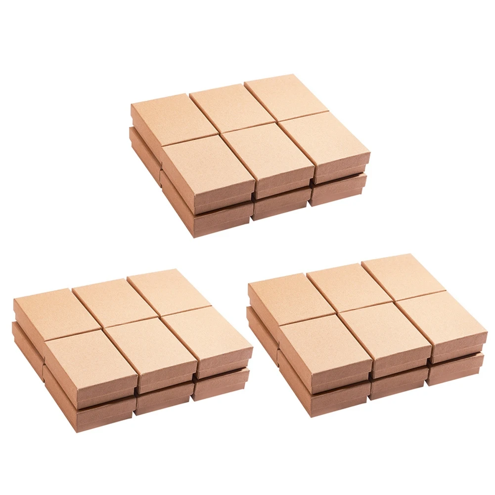 

36 Pcs Paper Handmade Jewelry Box Brown Paper Earrings/Accessories Box Kraft Paper DIY Gift Packing