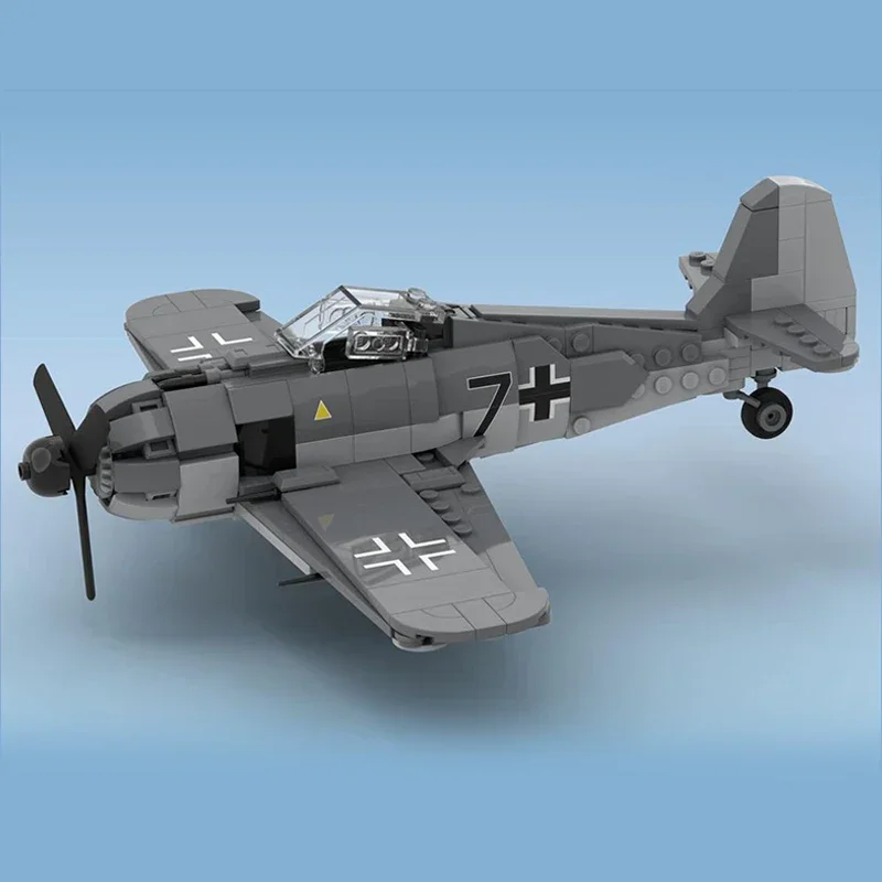 Техническая модель Moc Bricks Fw 190 A-8, немецкий истребитель-бомбардировщик, модульные строительные блоки, подарки, игрушки для детей, наборы «сделай сам», сборка