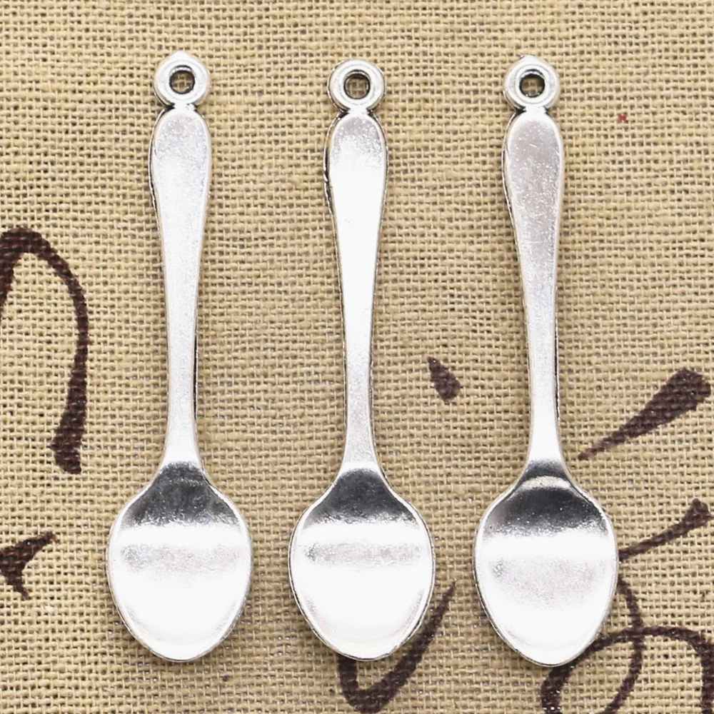 10pcs Charms Spoon 54x12mm Tibetan Silver Color Pendants DIY Antique Making Handmade DIY Findings Crafts Jewelry