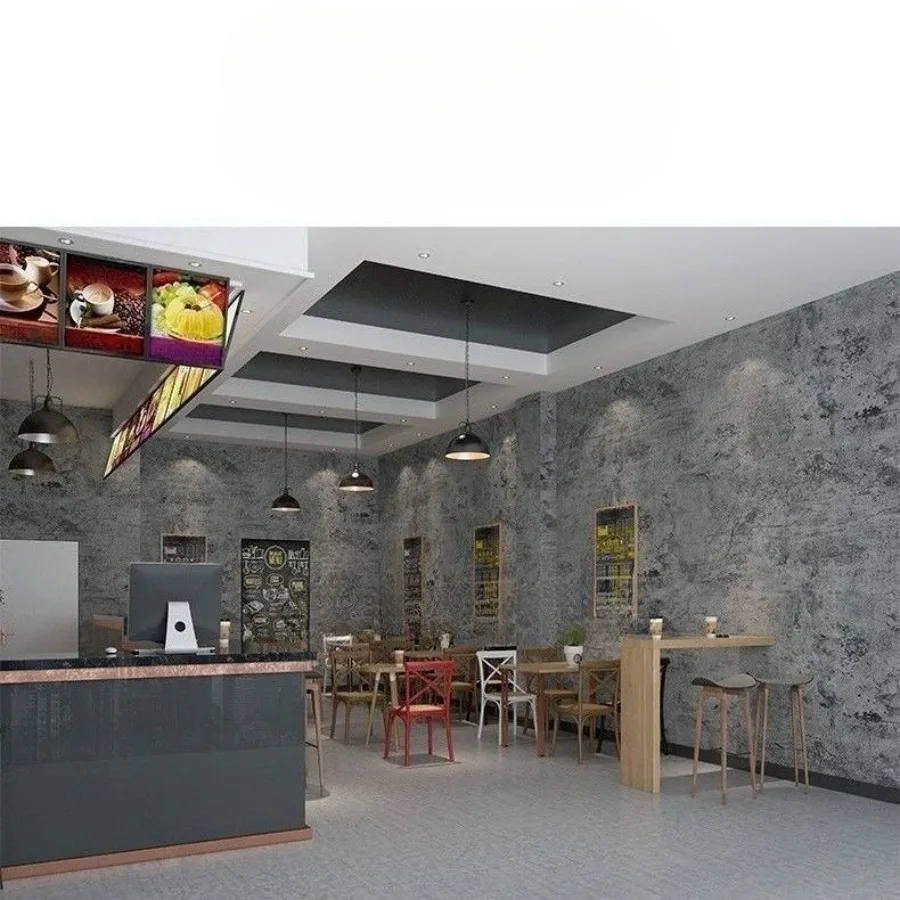 

Grey Cement Cracks Living Room Bedroom Decor Waterproof Oil Proof Self Adhesive Wall Paper Muebles Cabinets Armoire PVC Stickers