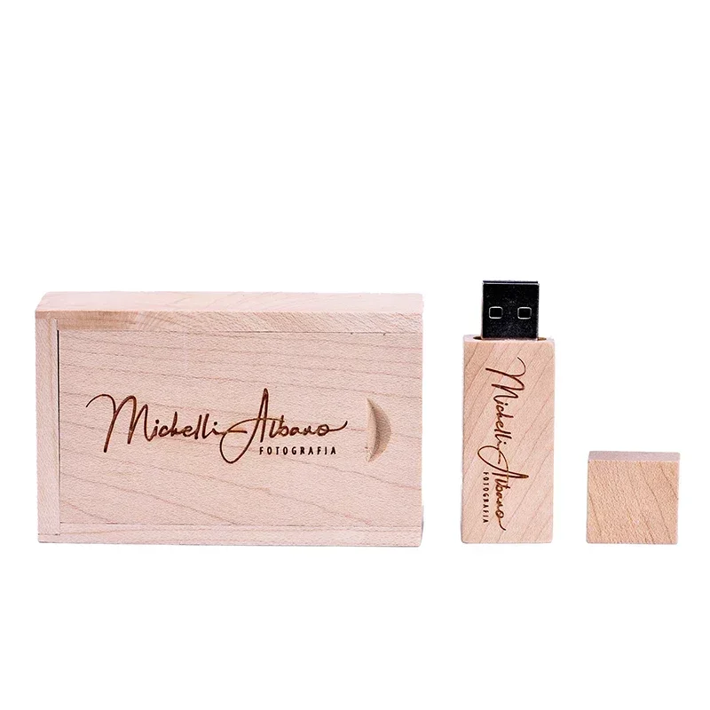 20 ชิ้น/ล็อตไม้ธรรมชาติ USB Flash Drive ฟรีโลโก้ที่กําหนดเอง Over Pendrive 4GB 8GB 16GB 32GB 64GB 128GB Memory Stick Creative ของขวัญ