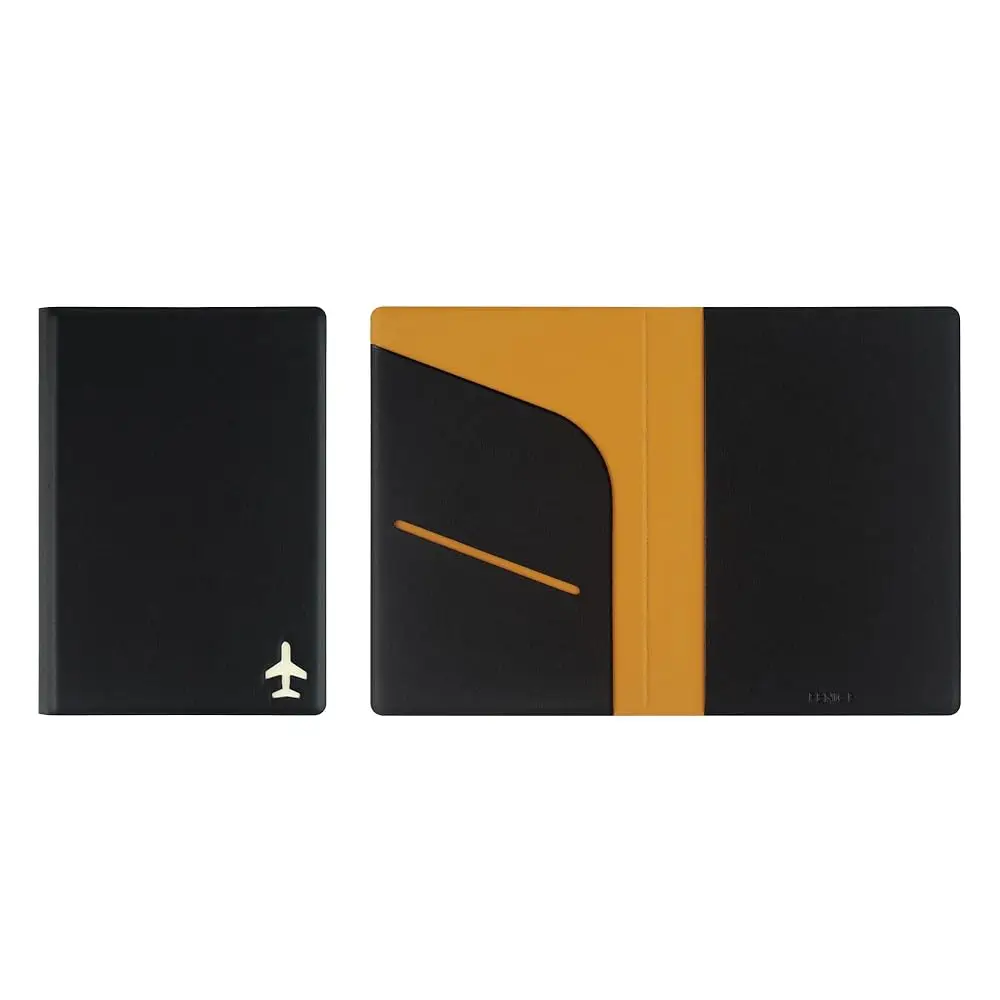 

Держатель для паспорта с отделением для карт и карманом для посадочного талона, защита от RFID, водонепроницаемая искусственная кожа, 7 вариантов цвета (ЧЕРНЫЙ)