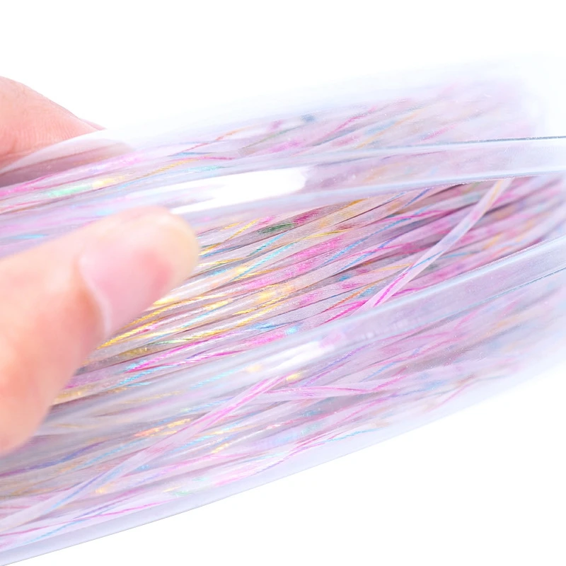 1 Reel 1.35mm Synthetic Flash Nylon Rainbow Tennis String Soft Feeling Tennis Racket Strings(200M )