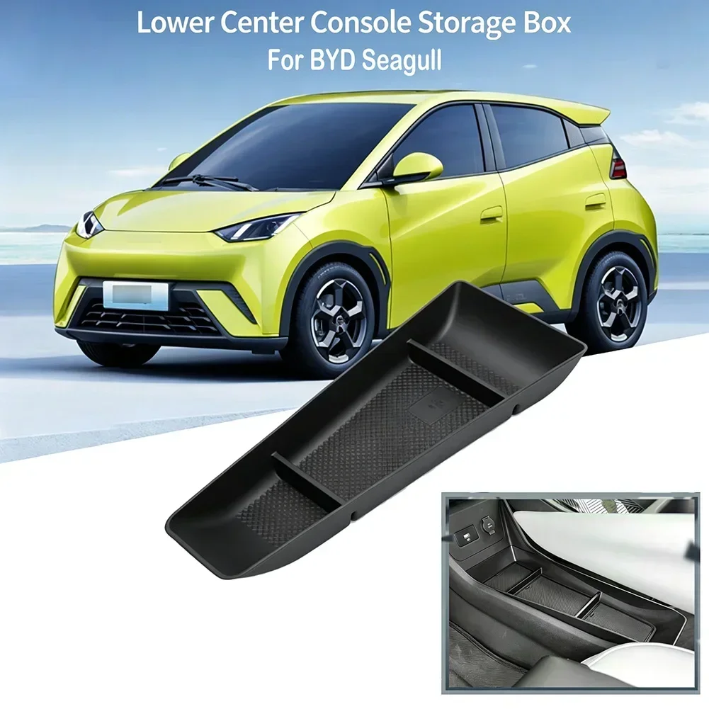 For BYD Dolphin 2023-2025 Center Console Storage Box Car Central Lower Layer Tray TPE Organizer Interior Accessories Tidying
