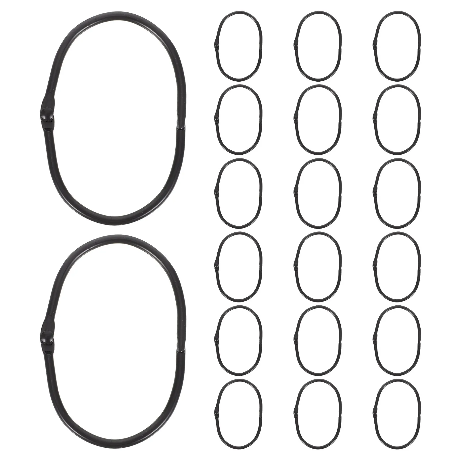 24Pcs Shower Curtain Rings Oval Snap Metal Drapery Rings Quick Install Smooth Glide Bathroom Curtain Rod Hooks view 5