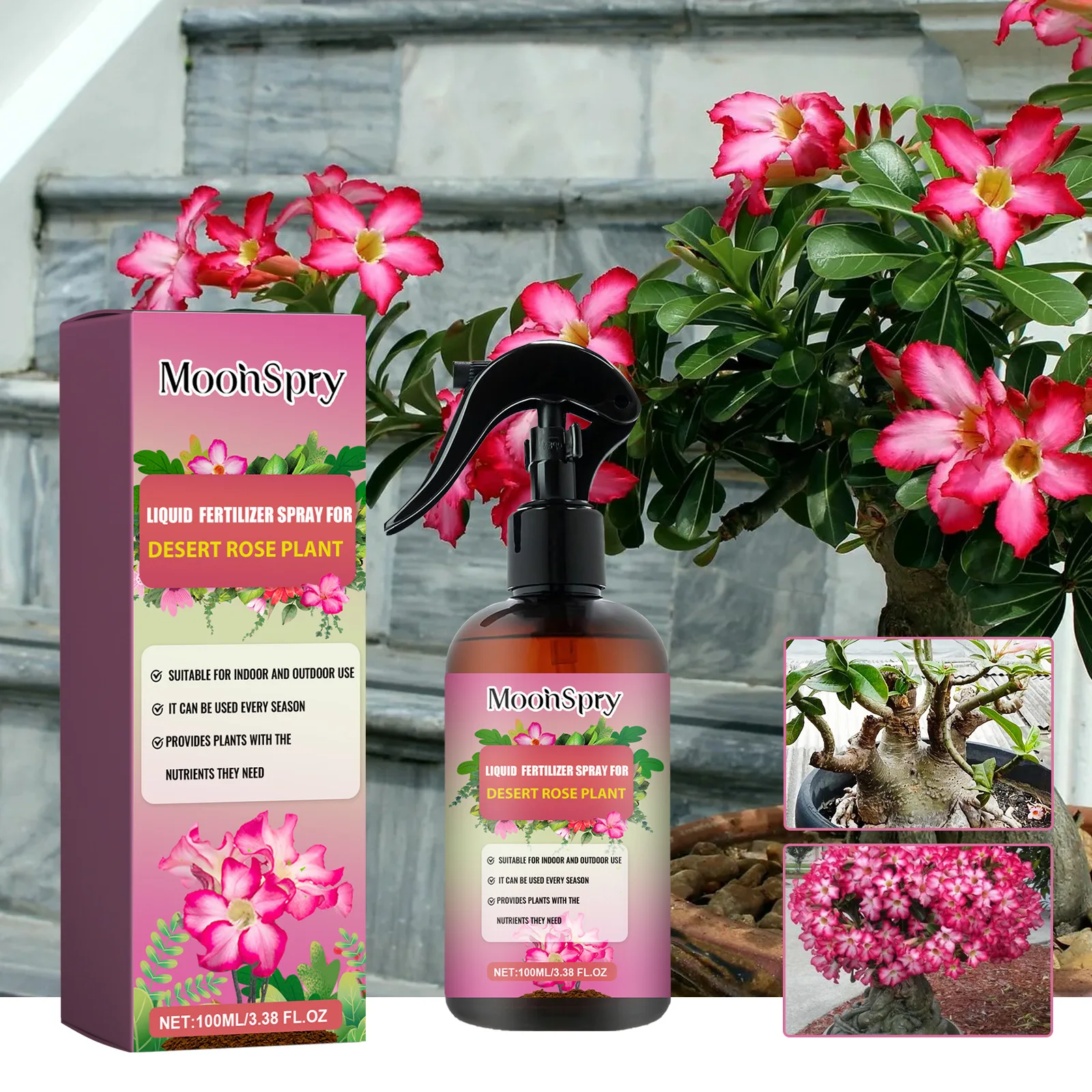 100ml Desert Rose Fertilizer Spray for Strong Growth and Soil Nutrition Fertilizer for Plants Garden Fertilizer Succulent