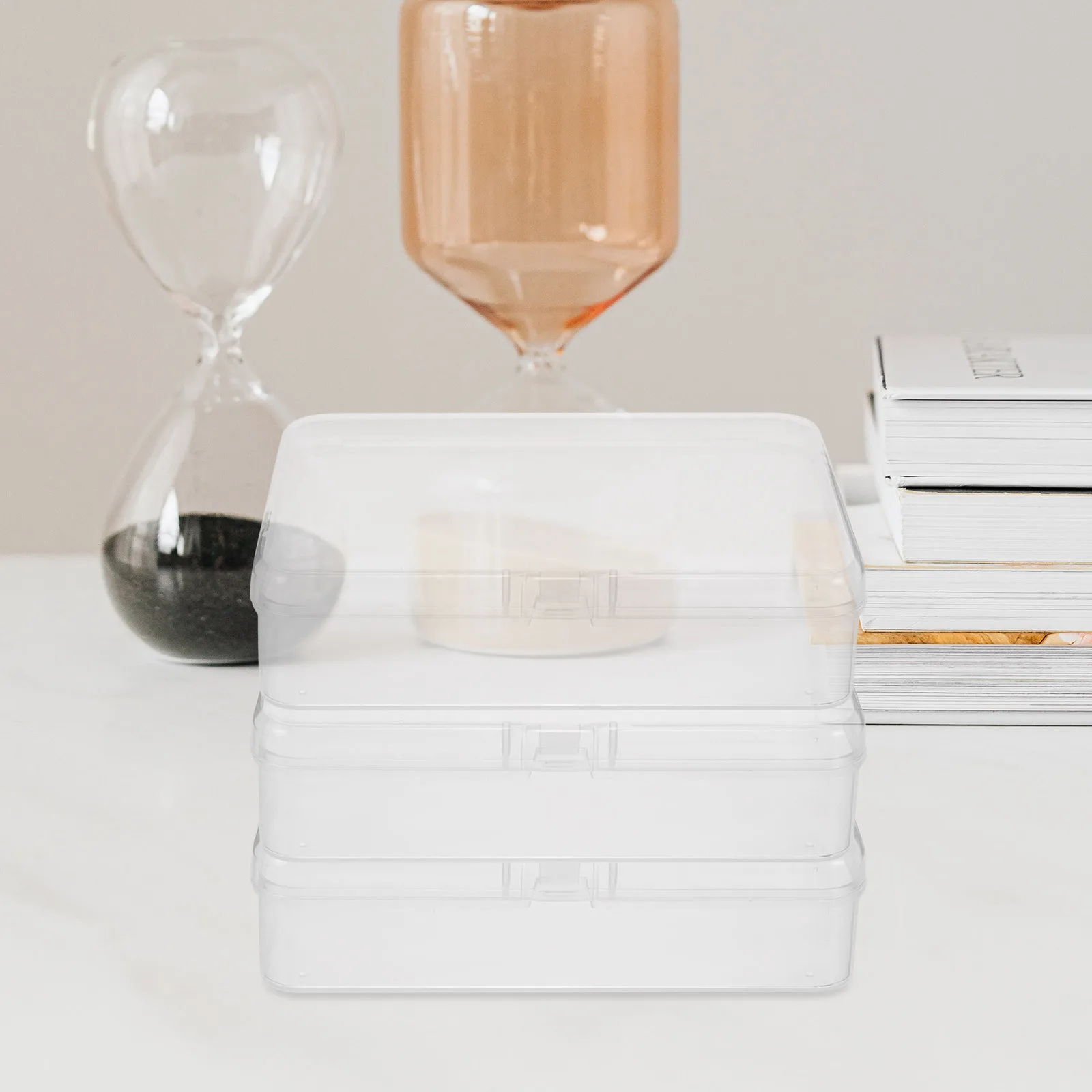 

6Pcs Clear Organizer Boxes Plastic Storage Case Jewelry Beads Small Plastic Container Portable Storage Box Small Organizer Box