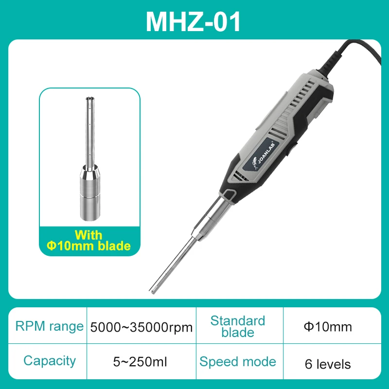 Joanlab 220V Handheld High-Speed Homogenisator Dispersie Emulgator Laboratorium Celweefsel Crusher Mixer MHZ-01