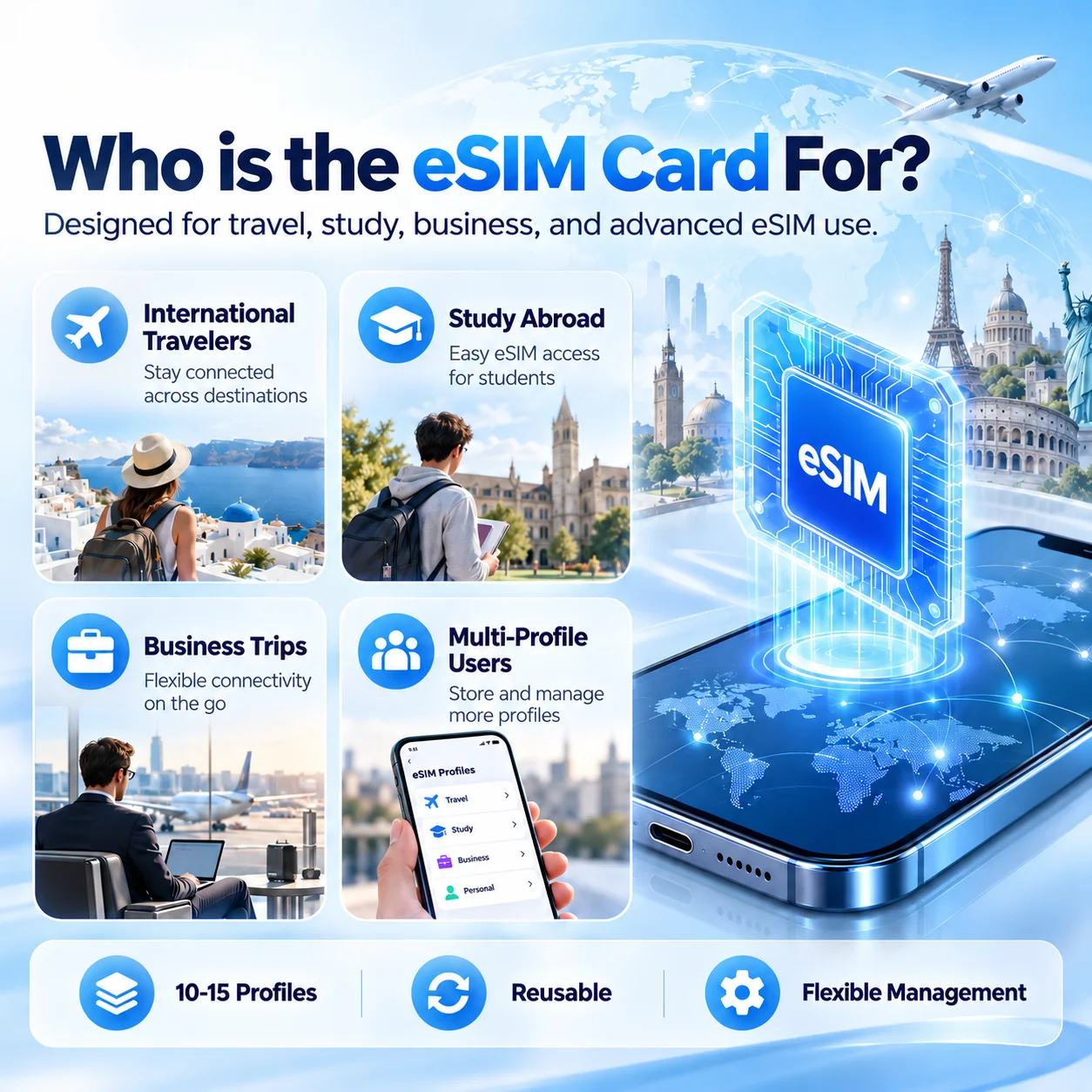 Physical ESIM Card Adapter 10-15 Profiles EUICC Unlimited Rewrite for Android PC Reader Writer Open Source Travel Business