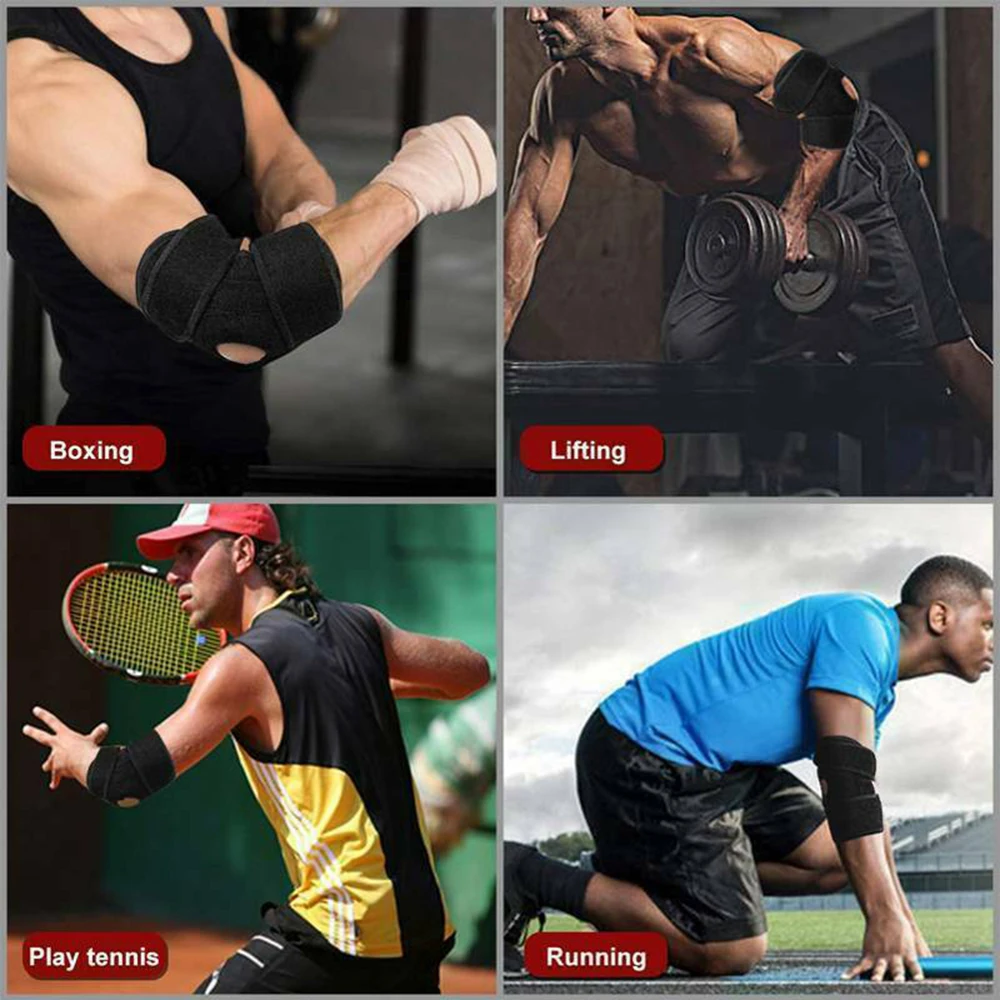 Breathable Gym Pad Adjustable Tennis Elbow Support Arthritis Golfers Strap Spring Elbow Brace Elbow Protection view 5