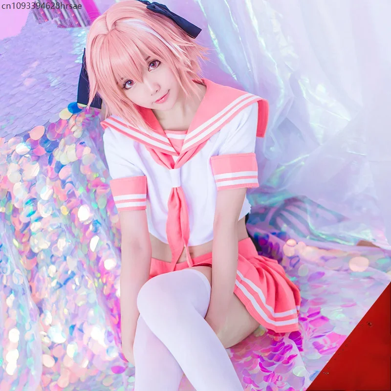 

Fate Apocrypha Rider Astolfo Cosplay for Men JK School Uniform Sailor Suit Women Outfit Anime Halloween Costume