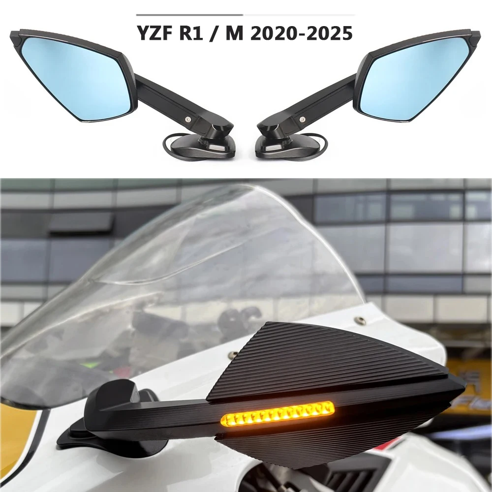 

For Yamaha YZF R1 r1 M 2020-2025 New Rearview Mirrors Motorcycle Side Mirror Lens Accessories Increase View Vision