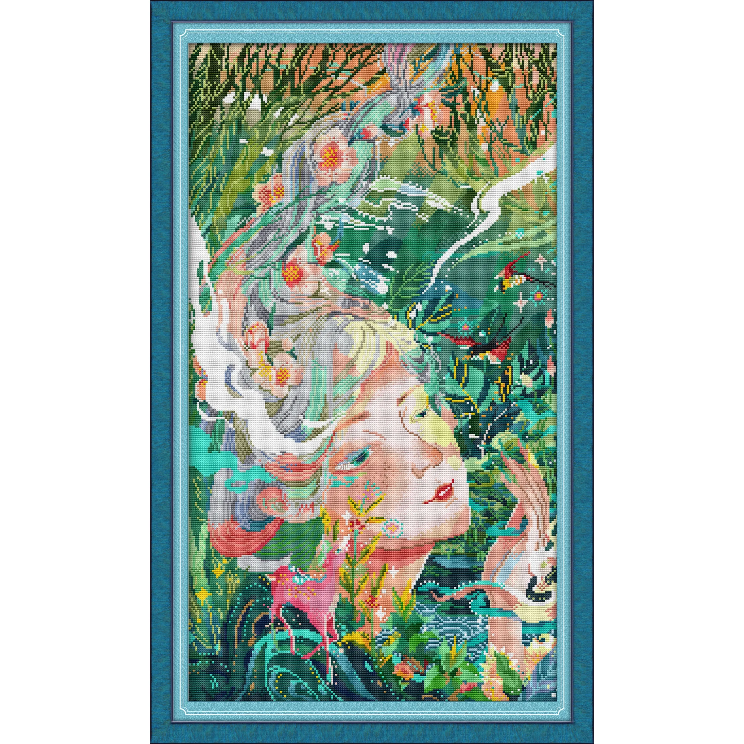 

Soulgift News Pre-Printed Cross Stitch Kit, Stamped Aida Fabric with DMC Threads, Embroidery Kit - Flower Fairy 10