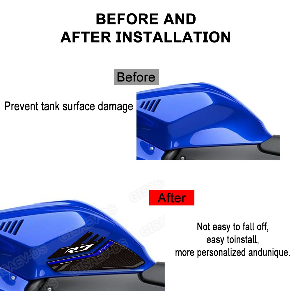 دراجة نارية لياماها YZF-R7 YZFR7 YZF R7 خزان وسادة غطاء القبضات الغاز زيت الوقود عدة الركبة هدية الحاجز يغطي حماية ملصق #6