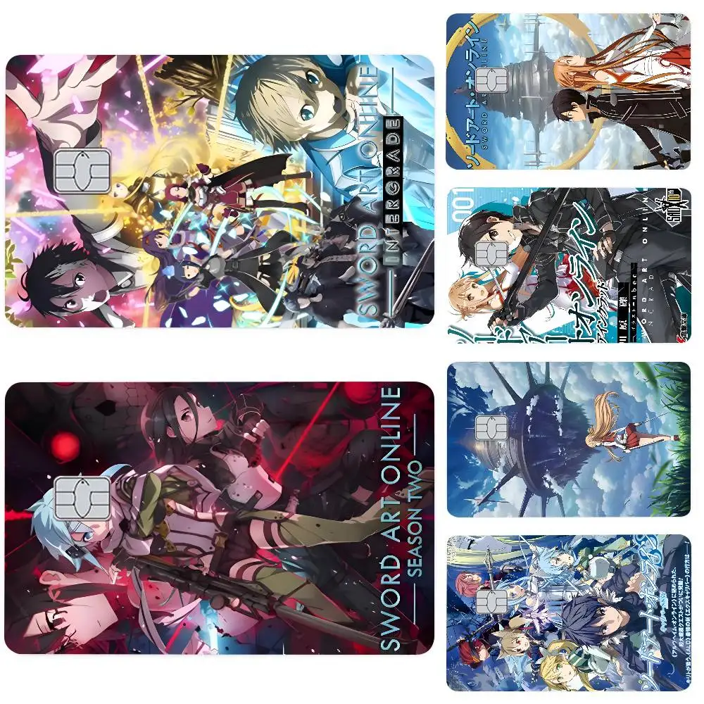 Anime Sword Art O-Online Credit Card Skin Matte Stickers For Bank Card ID Card Debit Card Decal Decoration Girls Gifts