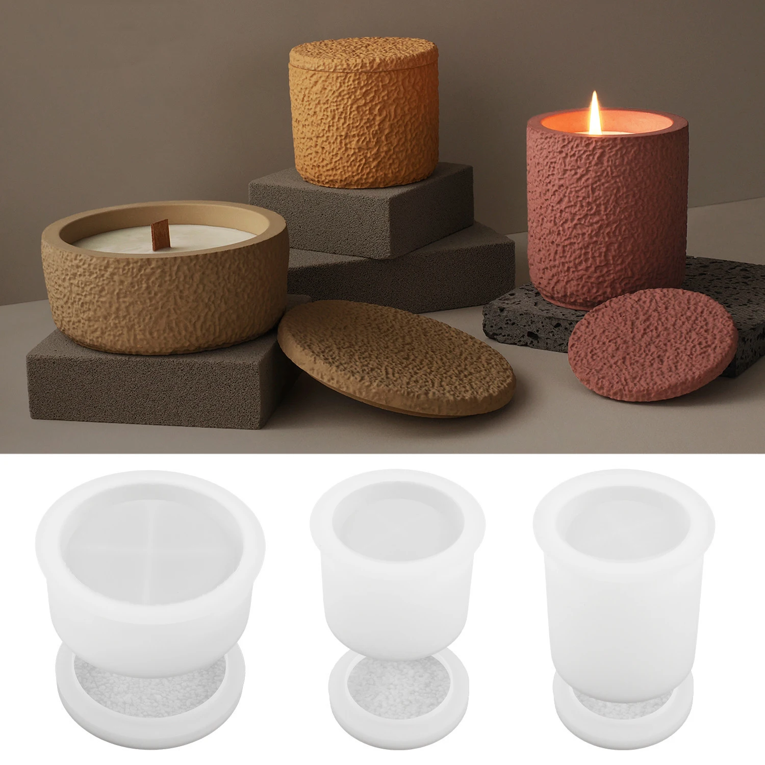 

Gypsum Form Candle Cup Silicone Mold DIY Handmade Irregular Aroma Cup For Cement Plaster Jewelry Box Mould Jewelry Decor