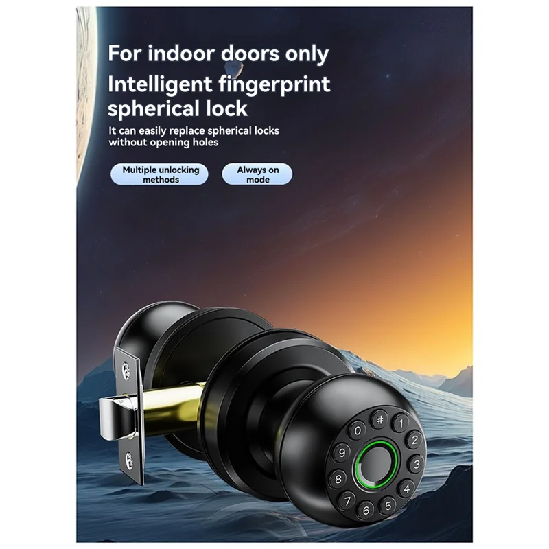 

B92B-Advanced Fingerprint And Password Door Lock With App Remote Control And Touchscreen Keypad For Indoor Installation