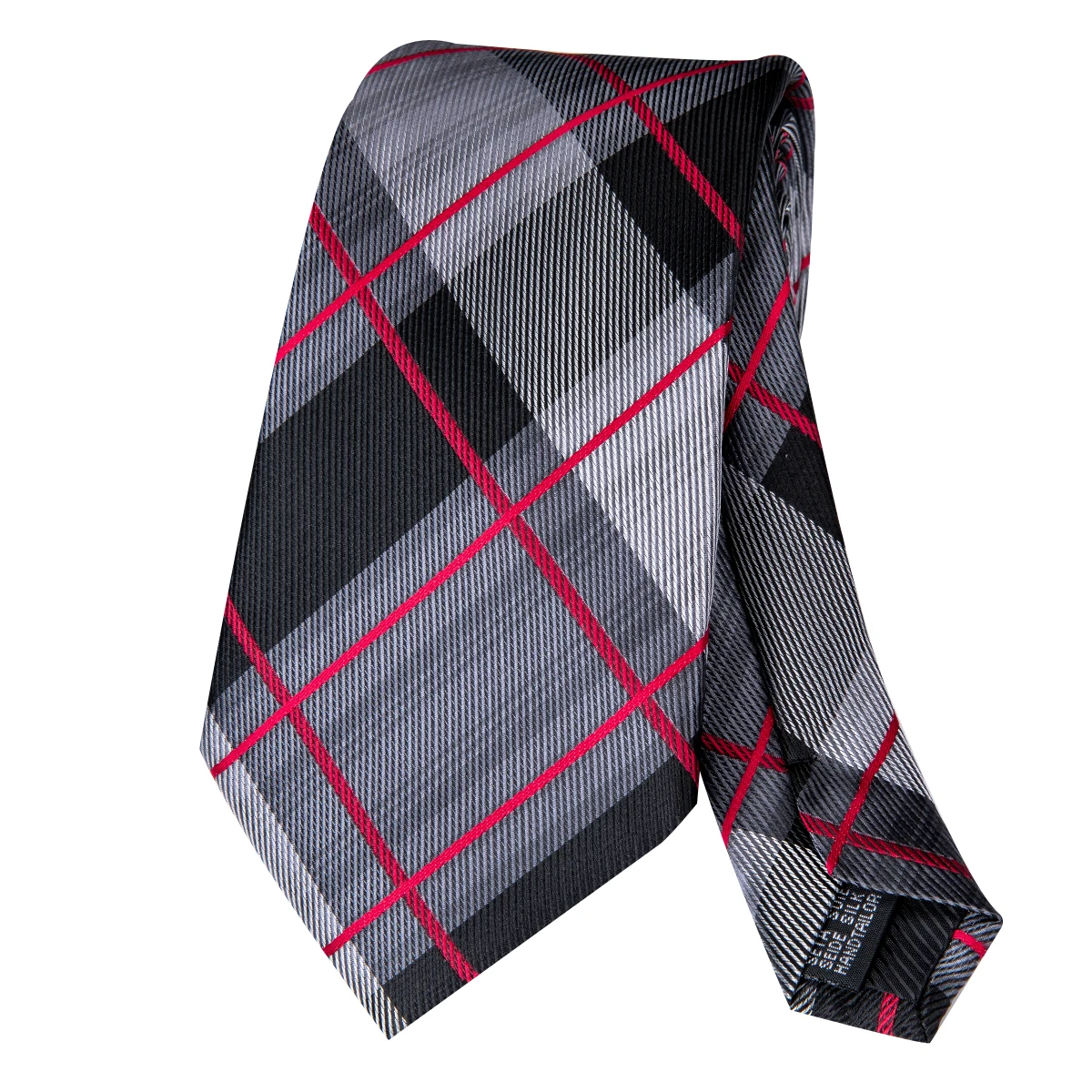 Hi-Tie New Fashion Business Black Plaid 100% Silk Men\'s Tie NeckTie 8.5cm Ties for Men Formal Luxury Wedding Quality Gravata
