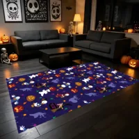 Velvet Donald Duck Halloween Pumpkin Ghost 2D Rug for Living Room and Bedroom, Warm Festive 5