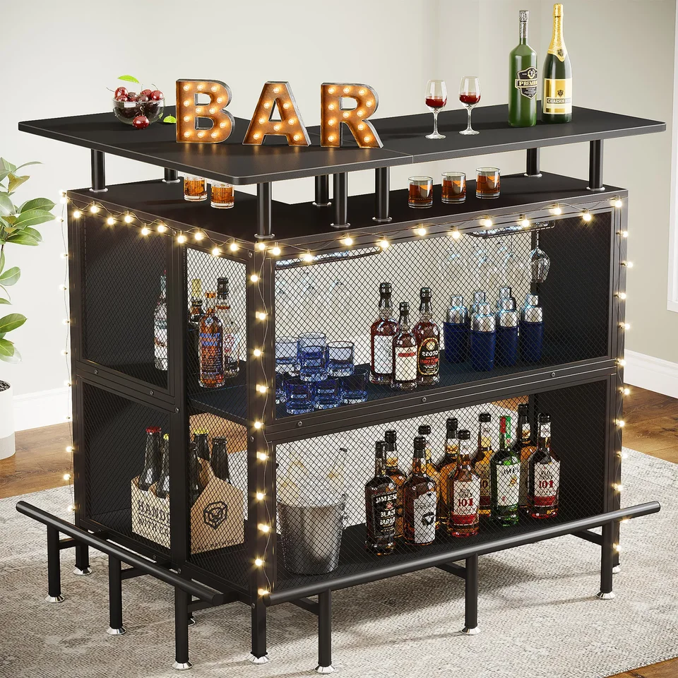Compact Home Bar Unit Stylish Liquor Cabinet