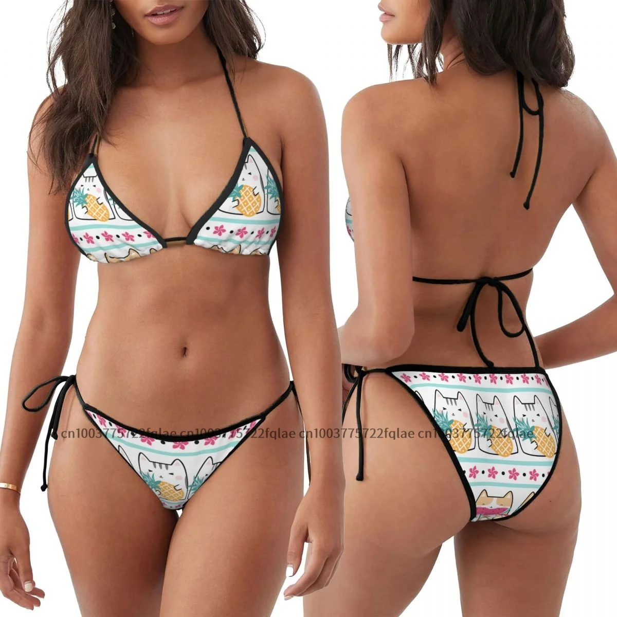 

Cute Cat Bikini Mujer Swimwear Women Swimsuit Swimwear Micro Bikini Set Summer Beachwear Bathing suit