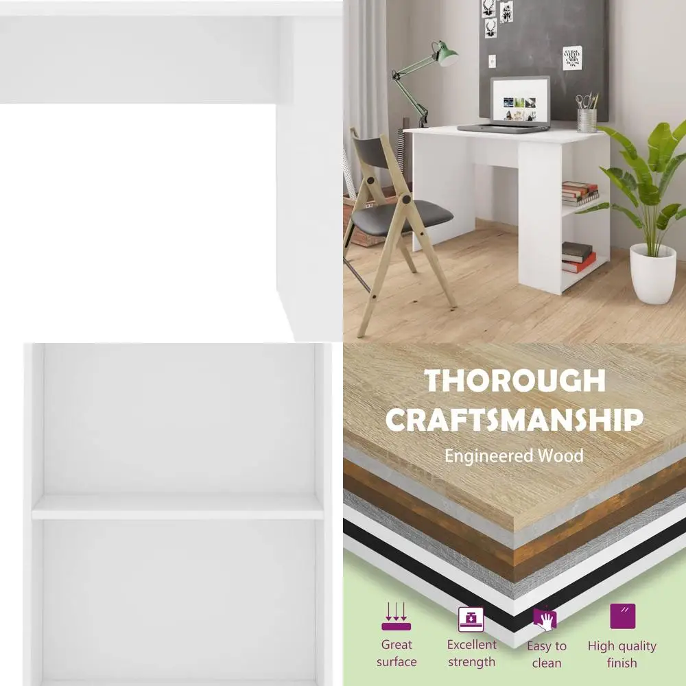 

White Wooden Home Office Workstation Desk for Engineered Wood Desks