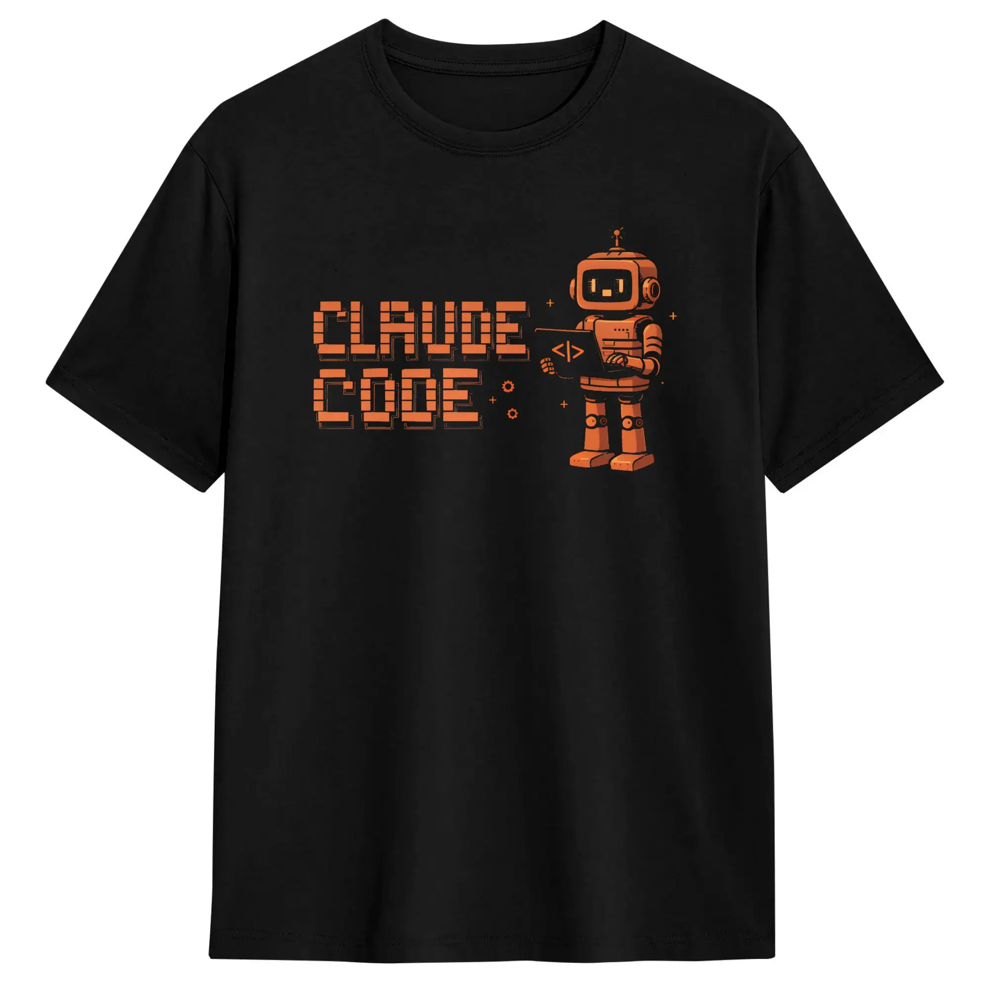 Claude Code Ai Robot Coding T-Shirt Summer Hip Hop T-Shirts Male 100% Cotton O-Neck Plus Size 5XL Clothing Short Sleeve Tshirt