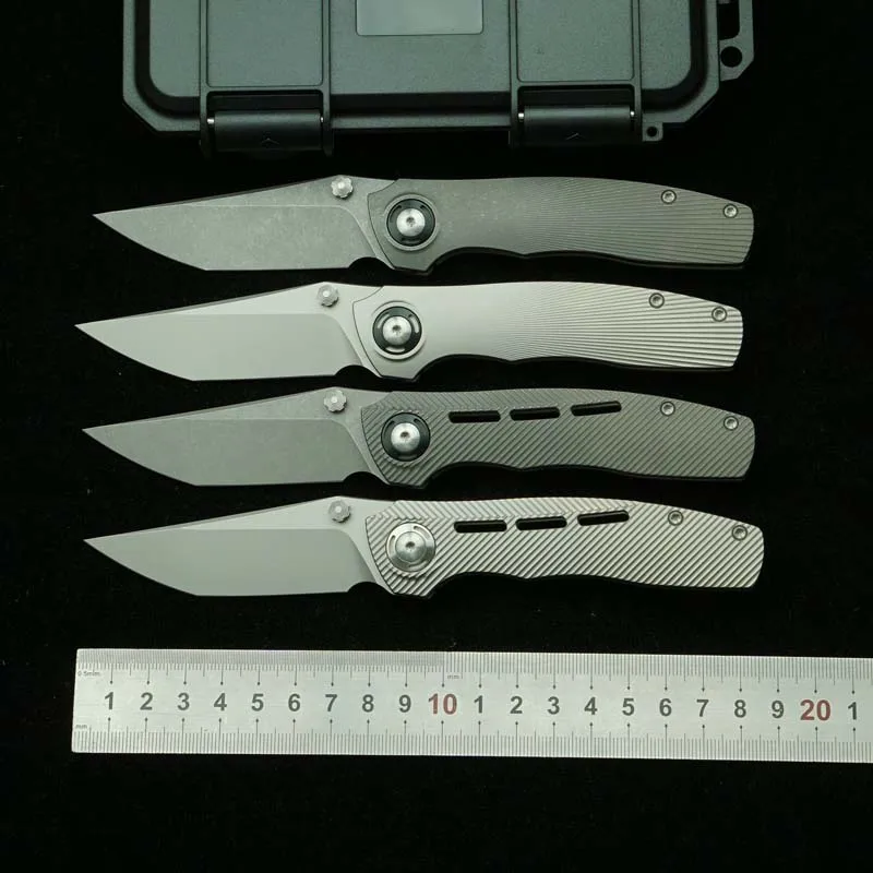 

LEMIFSHE Made Dukling Real M390 Blade Titanium Handle Ceramic Bearing Outdoor Camping Hunting Survival EDC Tool Folding Knife