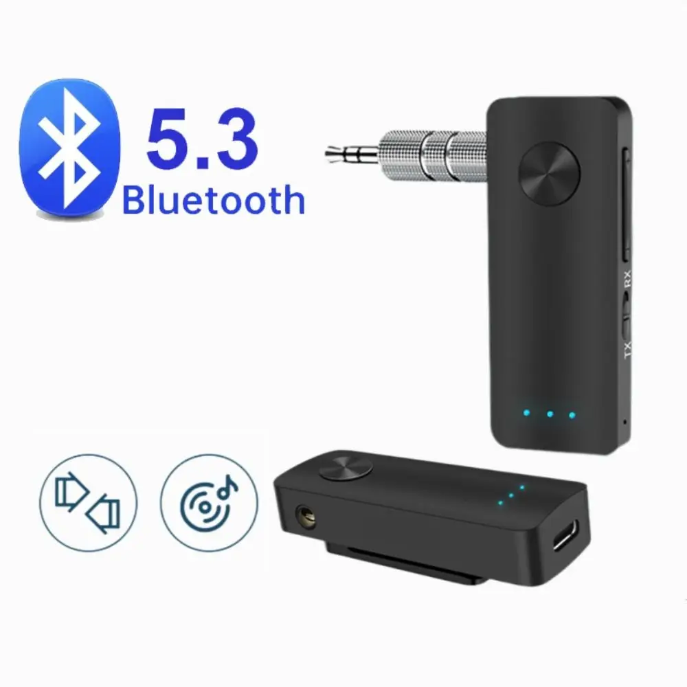 Transmisor y receptor Bluetooth 5,3 3 en 1, adaptador de Audio inalámbrico para auriculares de PC, estéreo, avión, receptor de música Universal