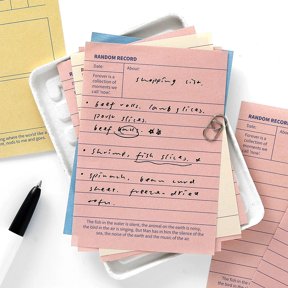 4 عبوات/مجموعة من سلسلة الأرشيف المجزأة، لوحة مذكرة ورقية للرسائل الورقية #6