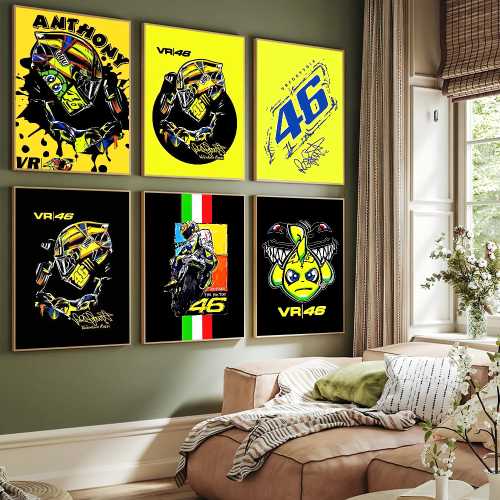 Moto Gp R-RossiS Cool 46 Poster Home Bar Coffee House Decor Aesthetic Art Wall Painting Stickers Indoor