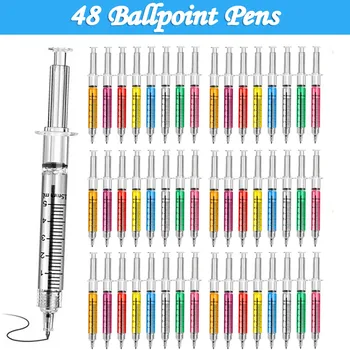 간호사 간호 학생용 주사기 펜, 다양한 색상, 의료 볼펜, 도매 선물, 노벨티, 48 개 