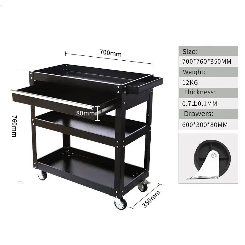 Rolling Tool Cart Rolling Tool Cart Storage Stand Utility with Wheels Movable 3 Tier Storage Cabinet for Warehouse Repair Shop