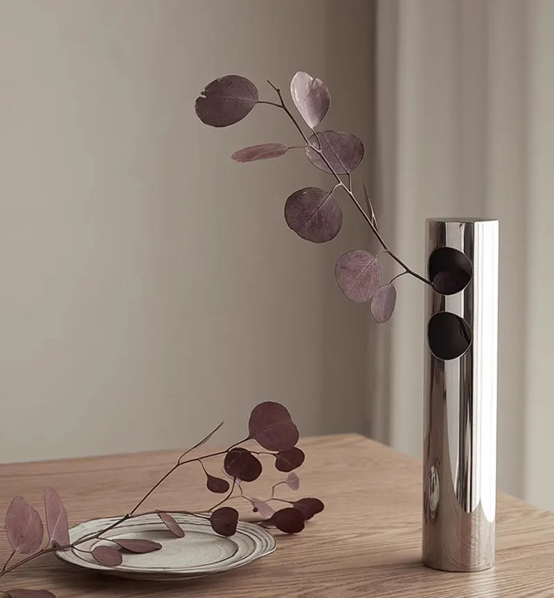Flower Vase Decorative Centerpiece For Home or Wedding SUS304 Stainless Steel, 11.8