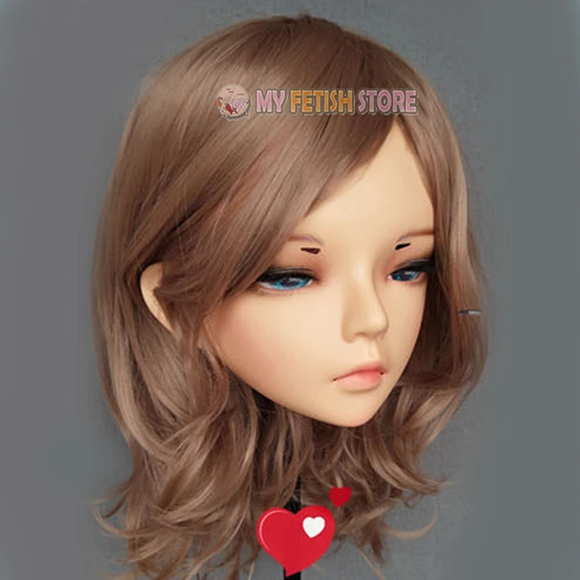 (TianA) femme douce fille résine demi-tête Kigurumi BJD yeux Crossdress Cosplay japonais Anime rôle Lolita masque avec yeux et perruque