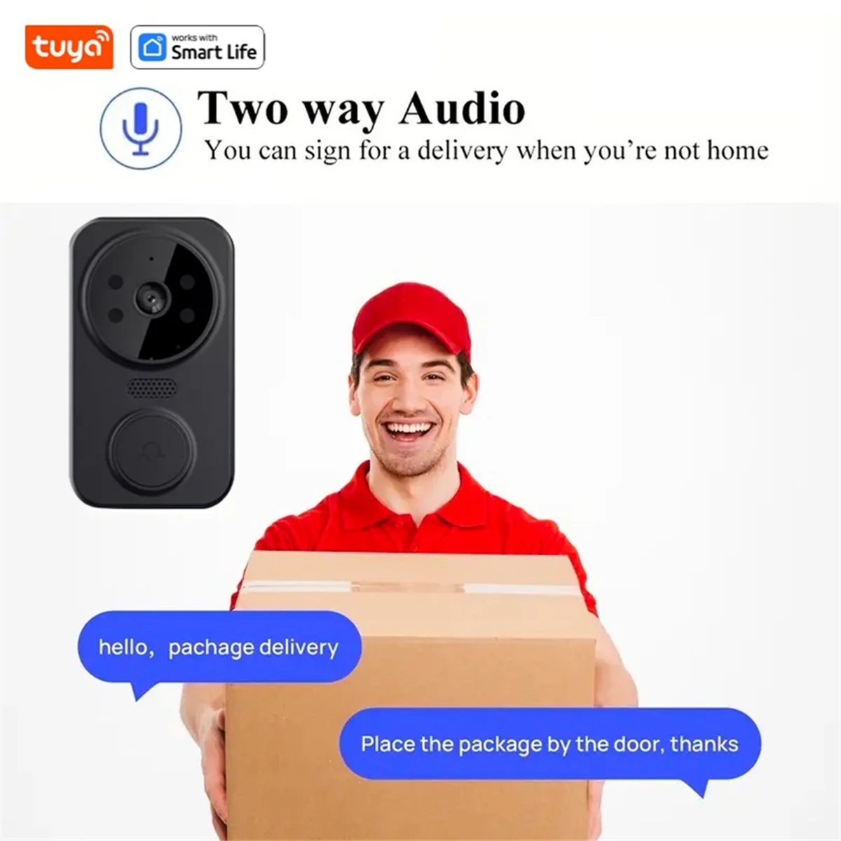 Tuya Smart Home Doorbell Camera WIFI Wireless Video Doorbell Camera Bell Smart Life Doorbell Camera Black