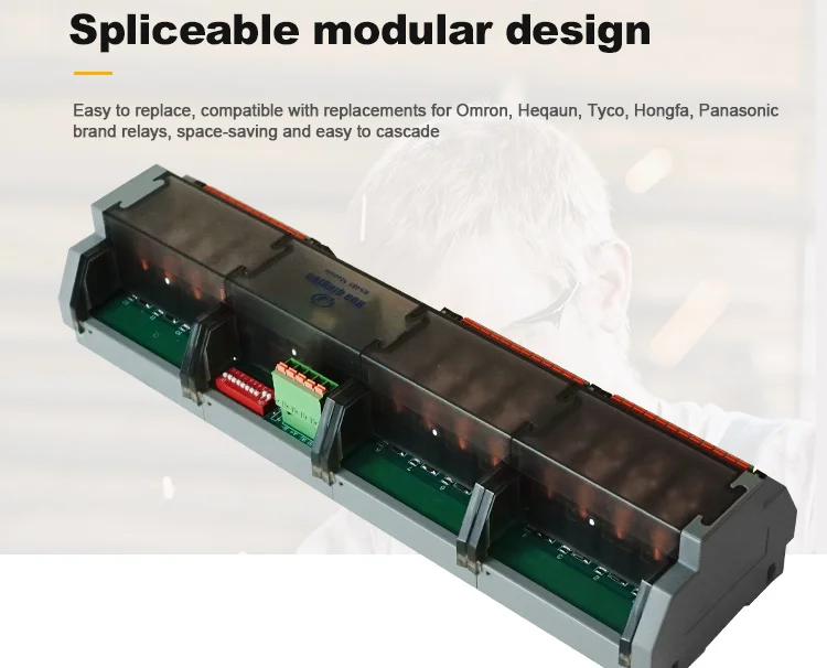 Huaqingjun 12-Channel RS485 Relay Module Modbus RTU Remote Control 12DO Relays Board for Greenhouse Automation
