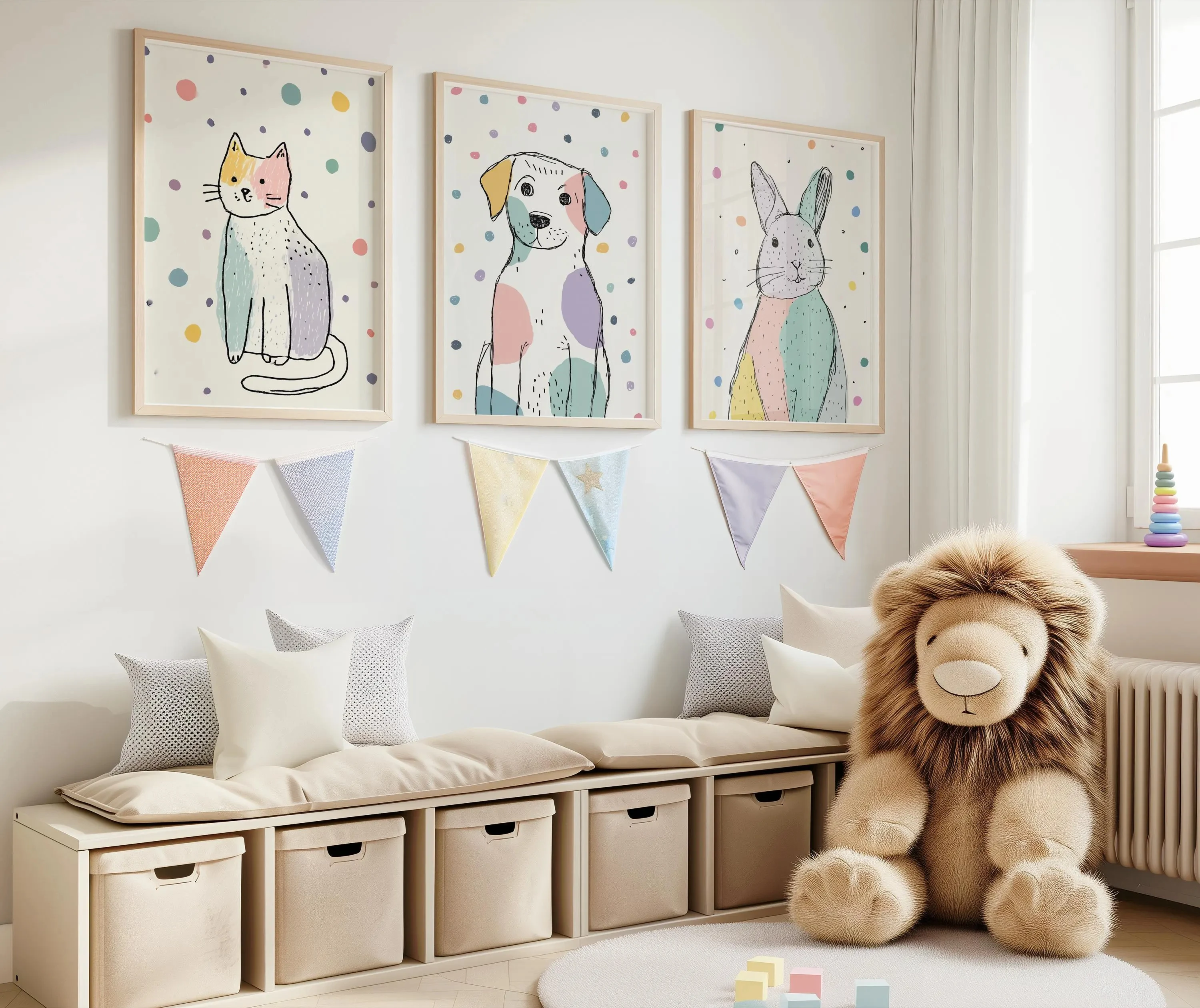 3 قطع (بدون إطار)، 3 قطع من لو - مراجعة Baby Nursery Art وسعره